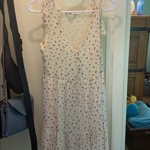 American eagle floral flowy white dress